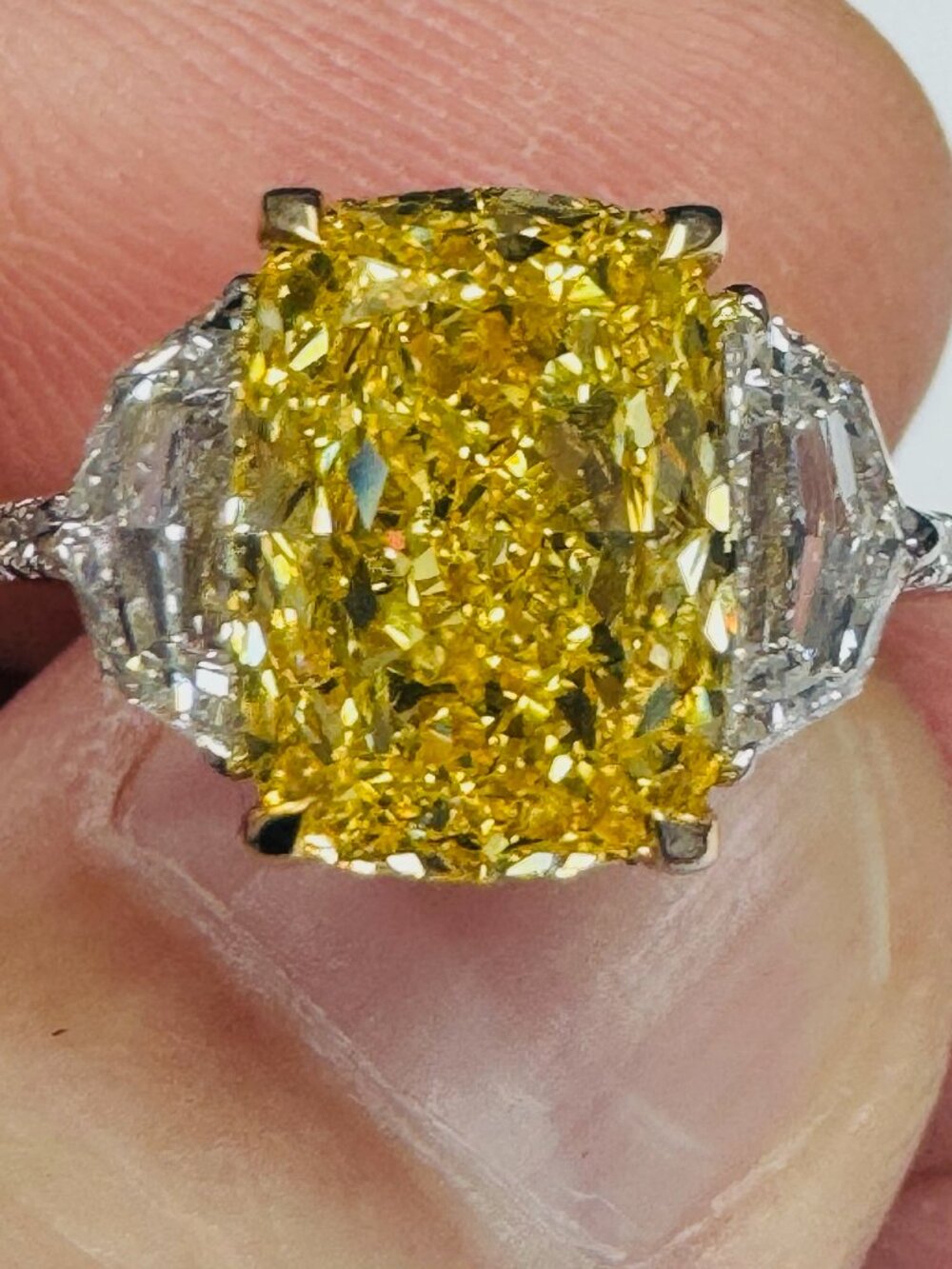 A 4.72 Carat Three Stone Ring